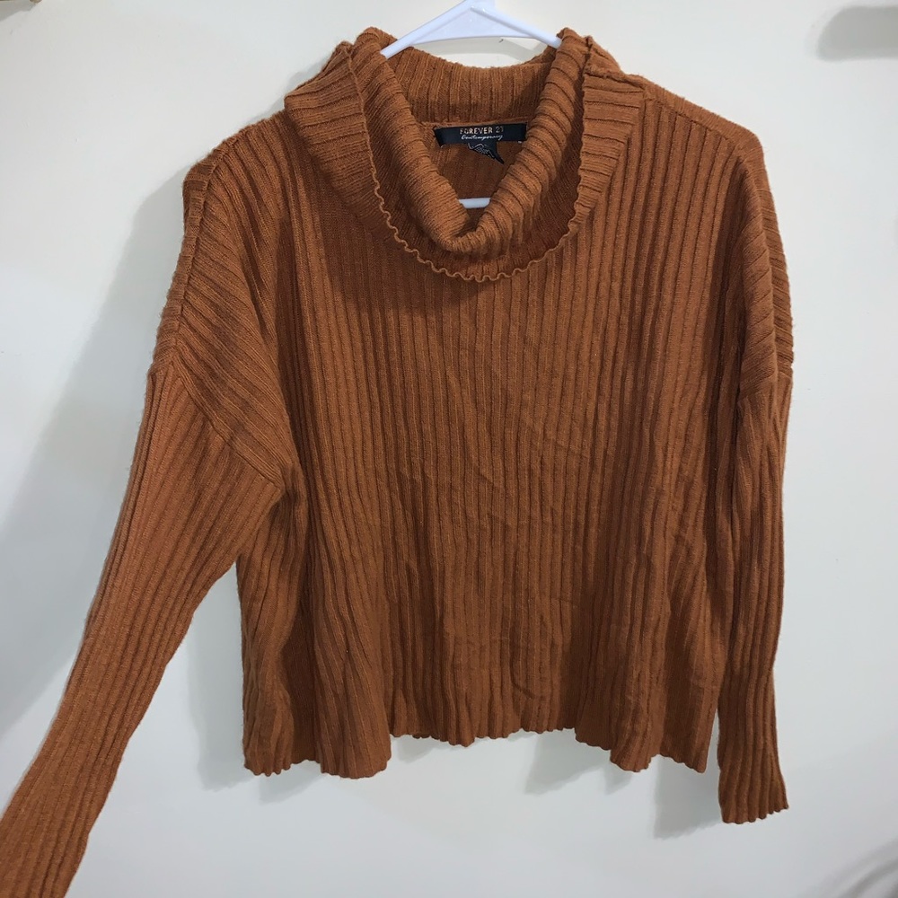 FOREVER 21 Turtle Neck Open Back Top